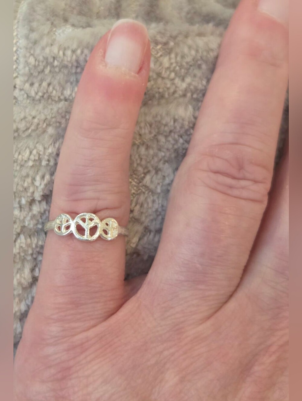 VTG 90s Sterling Silver 925 Triple Peace Sign Adjustable Toe Ring Mint. - Picture 5 of 5